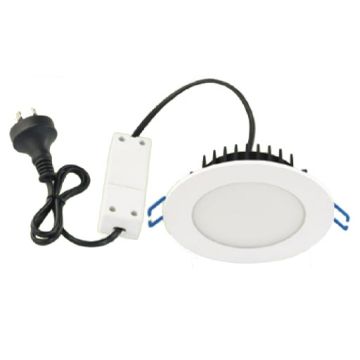 LED D/L RND Fixed Int Drv 8W 90mm C/O SMD 3/4/5.7K Wht
