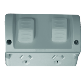 GPO Switched Outlet WP Surface 10A 250V Grey
