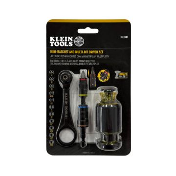 Flip Socket Mini Ratchet and Multi-Bit Driver Set 8in
