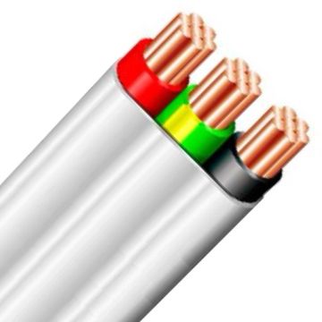 Flat Twin 2C+E 1.5mm PVC/PVC White 450-750V