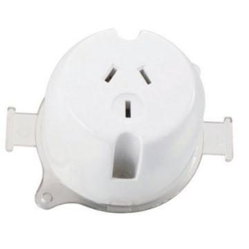Plug Base Socket Surface Rear Connect 10A 230V 3Pin White