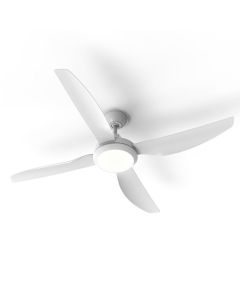 AC Ceiling Fan w/LED Light 1220mm 4 Blade ABS White