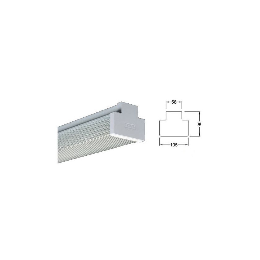 Fluoro Batten Diff Slim Body 2x36W Fluoro Steel Wht MM Electrical Merchandising