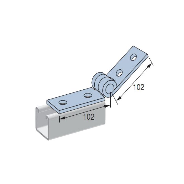 Strut Angle Brace Fitting 4 Hole 102x102mm Steel ZP - MM
