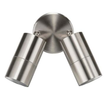 Havit Wall Pillar Light Double Adjustable LED 2x5W 240V GU10 5.5K 2x300lm Tri-Colour Stainless Steel Wall