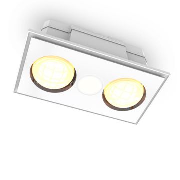 2-Light 3in1 bathroom heater & exhaust w/LED downlight - wh