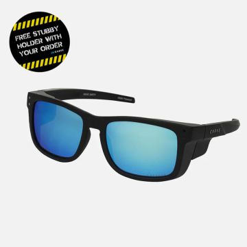 Safety Glasses Blue Iridium Matt Black Polarized