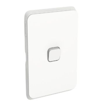 Iconic Switch Flush Std 1G 10A/AX 250V 1P Vert V/White