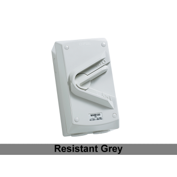 Clipsal Isolating Switch Surface Mounting Weatherproof 1P 20A 250V Chemical Resistant Grey IP66