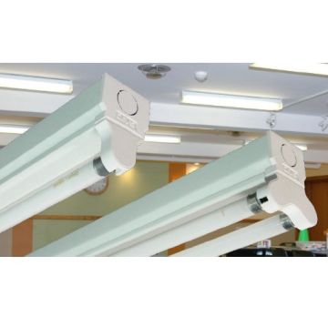 Davis Lighting Fluorescent Batten Bare Tube Slim Body 1x36W Fluorescent 4K Powder Coated Steel White