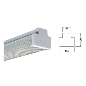 Davis Lighting Fluorescent Batten Diffused Slim Body 2x36W Fluorescent Steel White