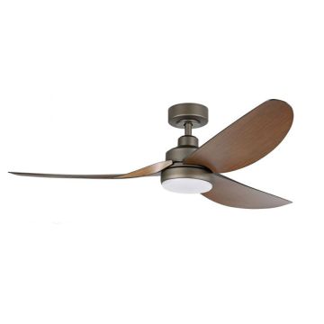Eglo Torquay DC Ceiling Fan 56in 3 Blade with 20W LED Tri-Colour Light ABS Oil Rubbed Bronze/Red Brown Wood