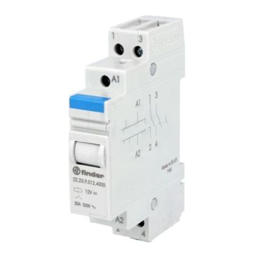 Finder 22 Series Modular Monostable Relay 20A 1NO 1NC 12VDC Coil