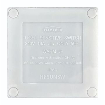 Sunset Switch WProof IP66 16A 220 240V Gy w Time Set Option