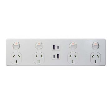 Socket and Outlets 4G 10A DP USB Type A+C 3.1A
