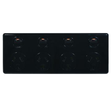 GPO Standard Flush 4G 10A 250V Horizontal Black