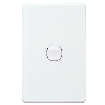 Switch Cover Plate Flush Std 1G 16A/10AX 250V Vert White