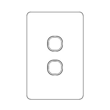 Switch Std 2G 10AX 250V 2 Way Vert White