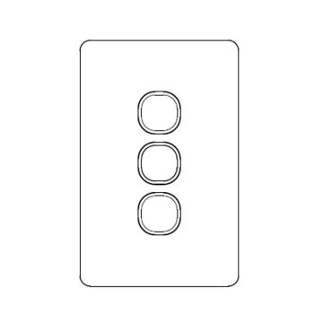 Switch Std 3G 10AX 250V 2 Way Vert White