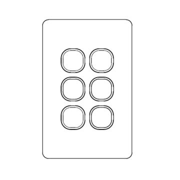 Switch 6G 10AX 250V 2 Way Vert White