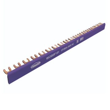 Busbar Insulated Fork 80 Amp 1 Pole 18 Module Purple