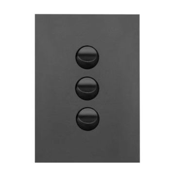 Hager Switch Cover Plate 3 Gang 16Amp Flush Black 