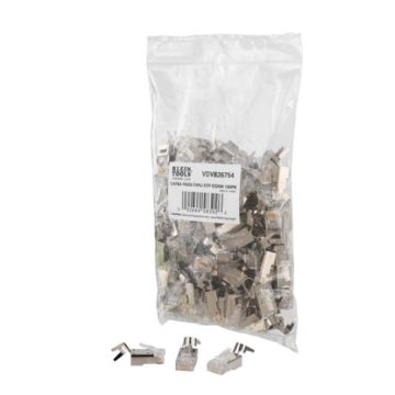 Klein Pass-Thru Modular Data Plug RJ45 CAT6A Shielded (STP) 100 Pack