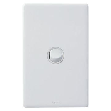 Switch Flush Std 1G 16AX 230/240V 1P 2 Way Vert White