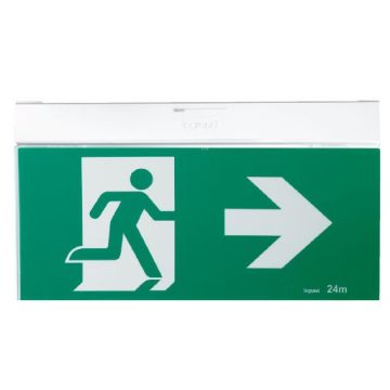Legrand Galaxy Slide Connect Series G2 LED Exit Sign with Running Man Sheets Lithium Ion 24m ABS Black IP20