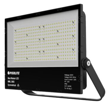 Asy Flood LED 300W 4K Glass Borosilicate Int Drv Blk IP65