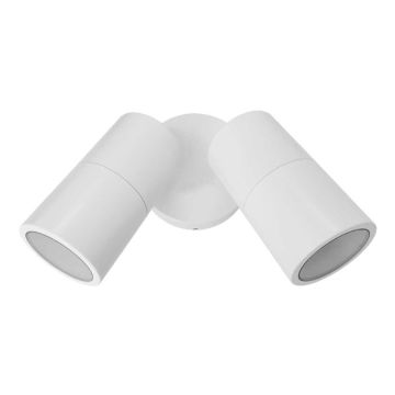 LED Adj. Twin Wall Light IP65 White c/w 4W 3/4/6K GU10