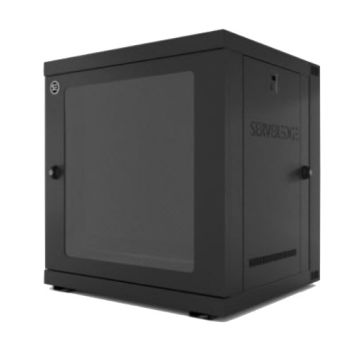 Wall Mount Cabinet 12RU 80kg Server Swing Frame Black