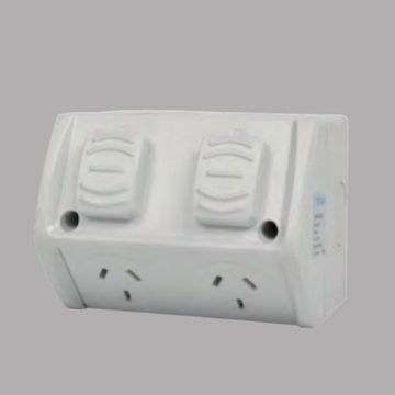 Double Weatherproof Socket 250VAC 10A IP53