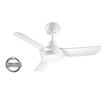 Ventair Spyda AC Ceiling Fan 900mm Fully Moulded 3 Blade PC Composite Satin White