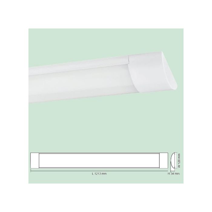 LED Batten Diff 48W 240V 3 4 5K Wht Opal Int Drv MM Electrical Merchandising