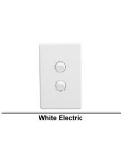 Switch Flush Std 2G 10A/AX 250V 1P 1/2 Way Vert White