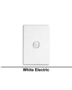 Switch Flush Std 1G 10A/AX 250V 1P 1/2 Way Vert White