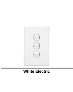Switch Flush Std 3G 10A 250V 1P 1/2 Way Vert White
