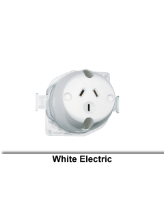Socket Surface Rear Connect Single 10A 250V 3Pin 1P White