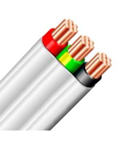Flat Twin 2C+E 1.5mm PVC/PVC White 450-750V