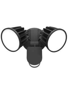 LED Spot Flood w/PIR Sens Adj 2x15W 3K/4K/5.7K Alu Blk