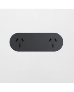 Double Outlet in Black Single Pole