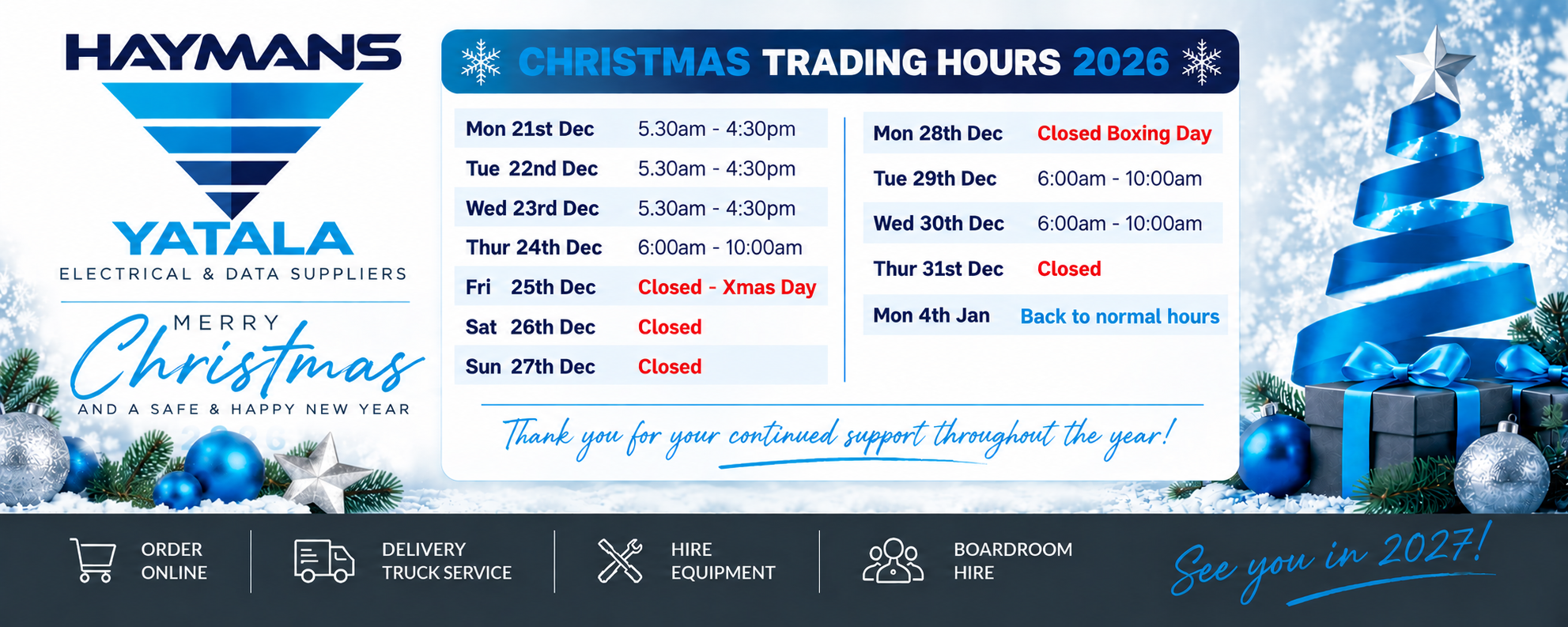 xmas hours 2026