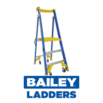 Bailey P170 Platform Step Ladder Job Station Fibreglass with Roller Industrial Professional 1.2m 3.1m Reach 170kg