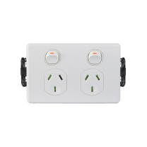 GSME Power Point Switched 2 Gang 10A 250V Easy Fit Bracketless Mounting