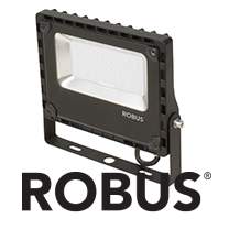 Robus Slim Floodlight SMD LED 30W 220-240V 3220lm Tempered Glass Non-Dimmable Integral Aluminum Black 34.5mm IP65