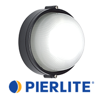 Pierlite Bunker Light LED 14W 240V Round 3K 1156lm Sealed Non-dimmable Die-Cast Aluminum Black Wall/Surface 240mm IP54