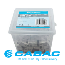 Jacks Connector RJ45 Cat6 UTP White Box 50