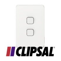 Iconic Switch 2 Gang Flush 1P Vertical Vivid White