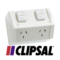 CLIPSAL WEATHERPROOF GPO STANDARD 2 GANG 10A 250V CHEMICAL RESISTANT GREY